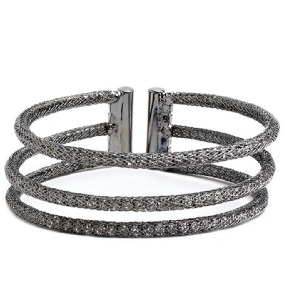 Mesh & Crystal Cuff Bracelet 💫